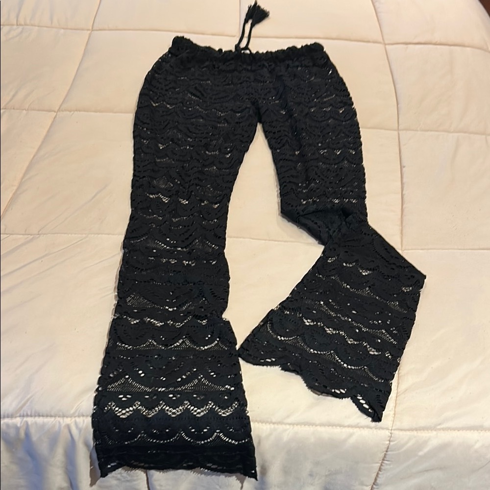 Black Lace Flare Pants( swimwear )